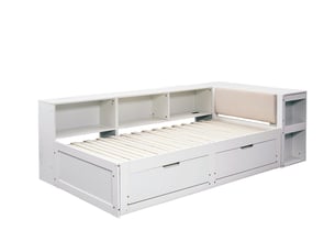 Lit avec rangement 180x200 cm MAISENTIEL   coloris blanc
