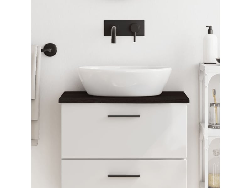Comptoir de salle de bain, plan de travail marron foncé 60x30x2 cm bois traité cf65846 - Conforama B