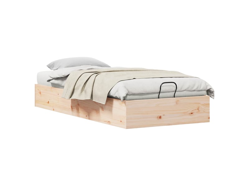  Lit simple- lit adulte -  cadre de lit ottoman avec rangement naturel 90 x 190 cm  - Conforama B