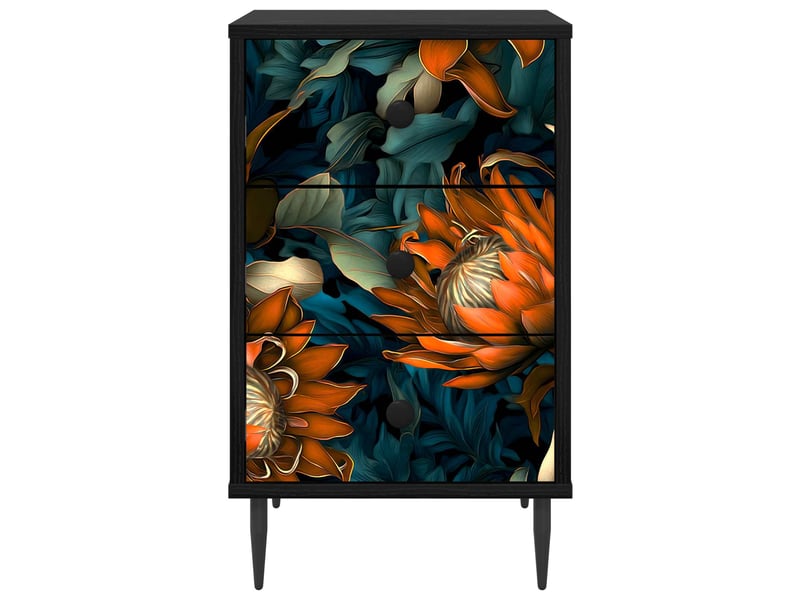  Table de chevet - cabinet de chevet - table de nuit lochem chêne noir 36 x 33 x 61 cm  - Conforama D