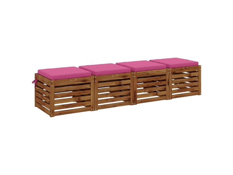 Lot de 4 coussins de siège, coussins d'assise soest 100 % polyester rose cf60488 - Conforama C