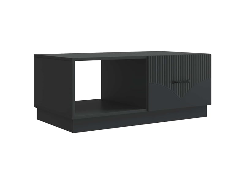  Table basse - table de salon - table à thé noir 90 x 50 x 37 cm bois d'ingénierie  - Conforama A