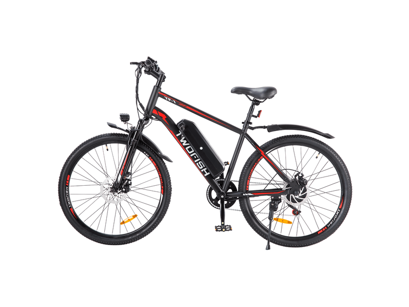 Vélo électrique twofish tf01, 36v 250w 15ah, 26 tout-terrain, noir&rouge - Conforama B