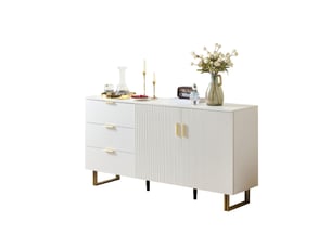 Buffet 2 porte(s) 3 tiroir(s) - 160 cm coloris blanc