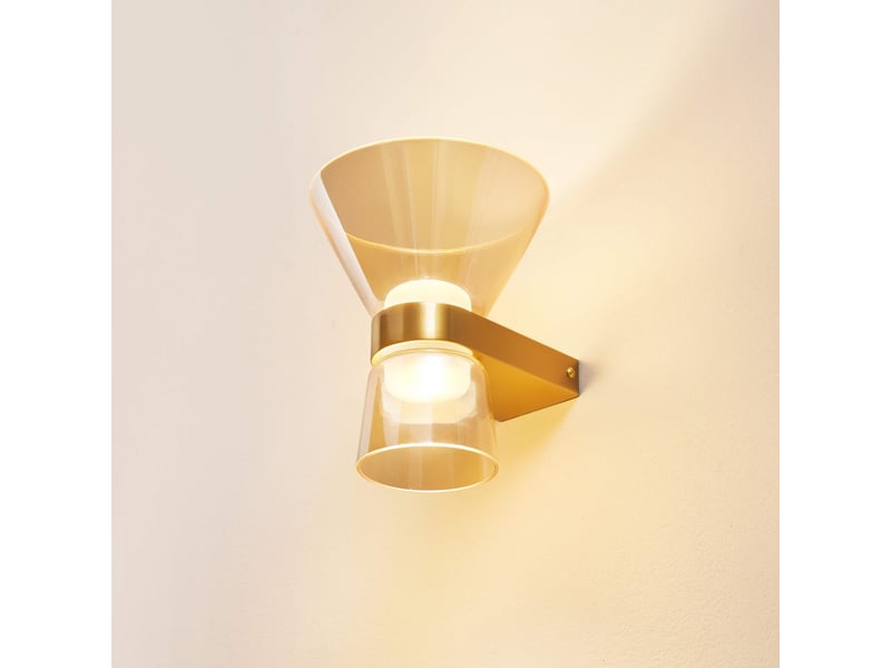  Applique design dorée verre ambré led intégrée - antonella Antonella - Conforama B