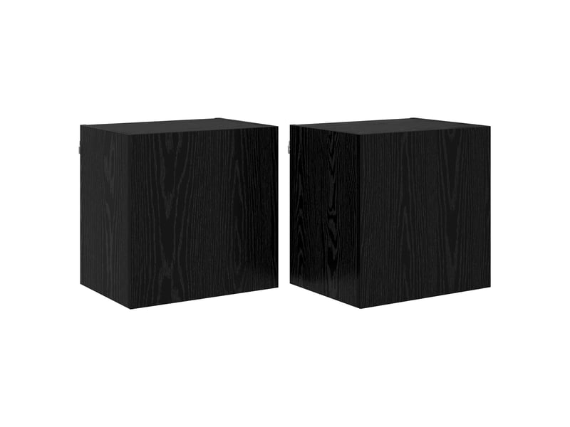  Meubles tv - banc tv - meuble de rangement muraux 2 pcs chêne noir bois d'ingénierie  - Conforama A