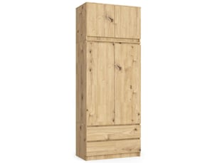 Armoire 4 porte(s)   2 tiroir(s) AKORD  coloris marron largeur 90 cm