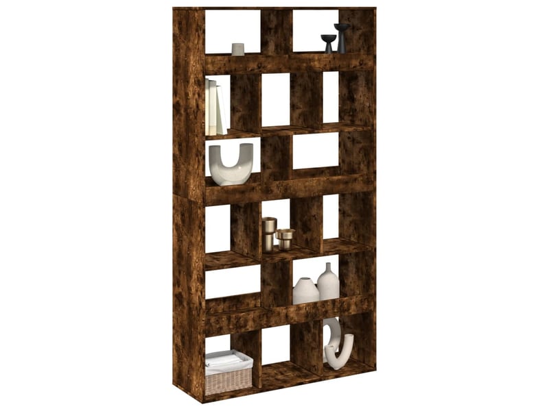  Cloison bibliothèque, meuble de rangement chêne fumé bois d'ingénierie shl5376  - Conforama C