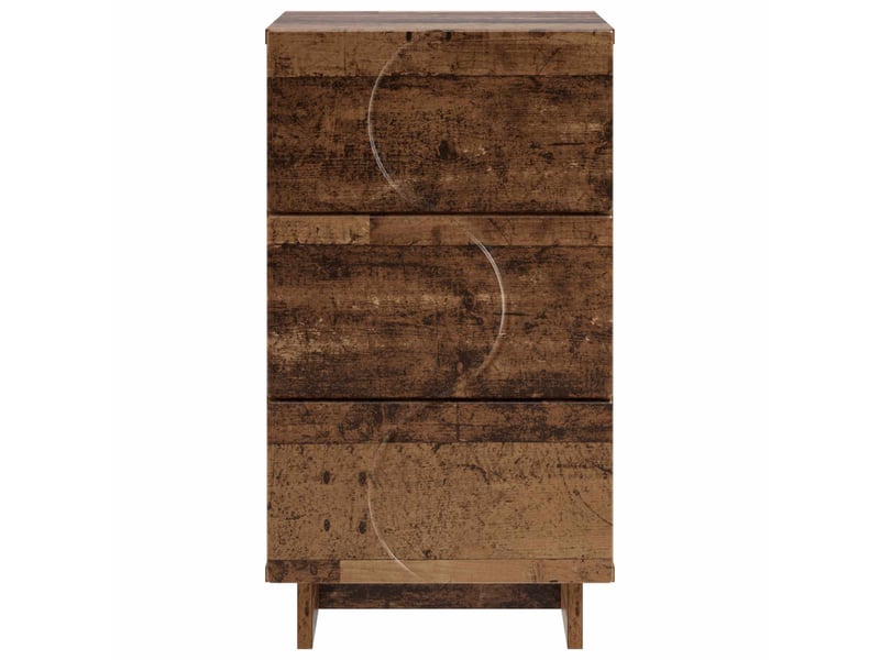  Table de chevet - cabinet de chevet - table de nuit 2 pièces bois ancien 33,5 x 34,5 x 60 cm  - Conforama C