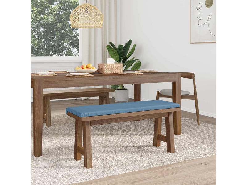 Coussin de banc, coussin d'assise, coussin de canapé velours côtelé bleu profondeur 35 cm cf53858  - Conforama C