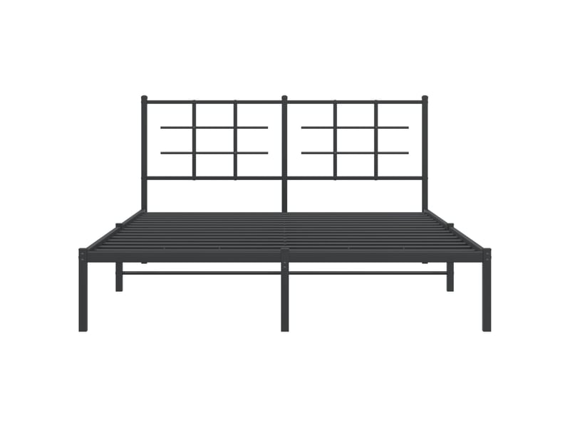  Lit double- lit adulte -  cadre de lit métal sans matelas avec tête de lit noir 150x200cm  - Conforama D