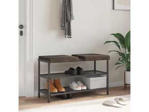 Lot de 2 coussins de banc, coussins d'assise, coussins pour chaisecanapé tissu en suède synthétique gris foncé cf52504