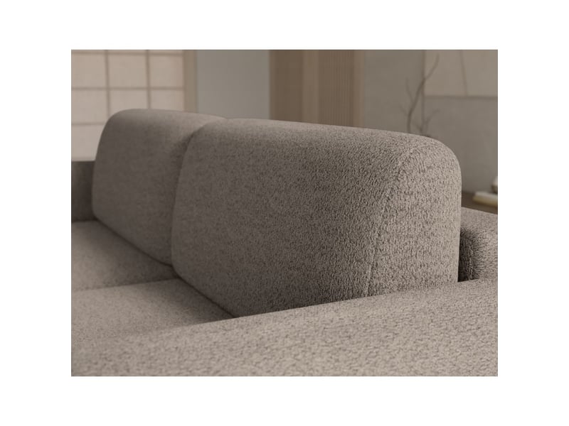  Canapé d'angle convertible arvessa marron clair chenille – angle droit  - Conforama E