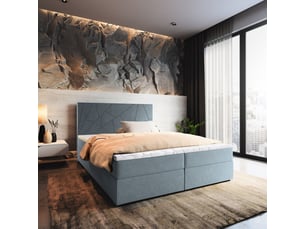 Lit avec rangement 160x200 cm <strong>MASSENO</strong> <strong></strong> coloris bleu