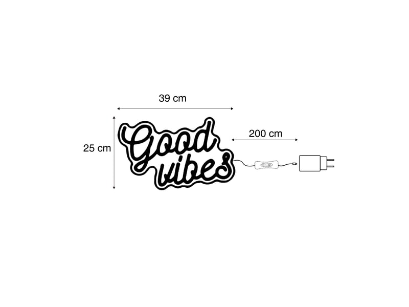  Applique murale néon jaune avec led - good vibes  - Conforama C