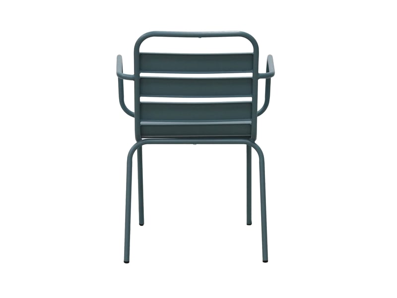  Lot de 4 chaises de jardin en métal bleu gris avec accoudoirs - baca  - Conforama E