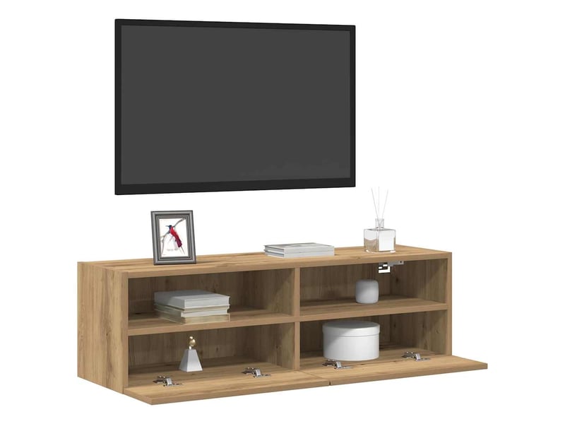  Meuble tv - banc tv - meuble de rangement mural 2 pcs chêne artisanal bois d'ingénierie  - Conforama C