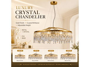 Lustre rond en cristal à pampilles d – éclairage 3 couleurs