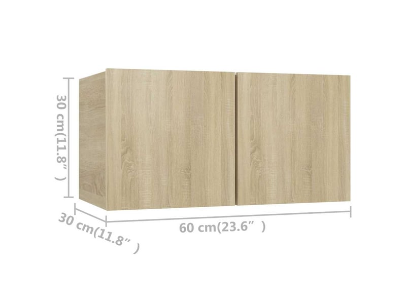  Meubles tv - banc tv - meuble de rangement 8 pcs chêne sonoma bois d'ingénierie  - Conforama E