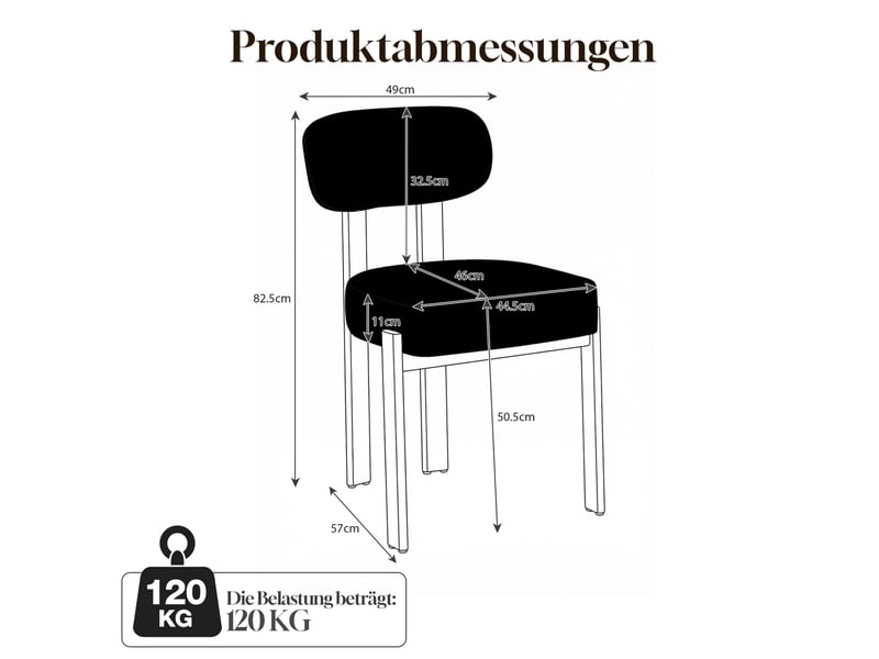  Lot de 4 chaises de salle à manger style milieu du xxe siècle avec assise en lin épais et dossier courbé 4071298266580 - Conforama E