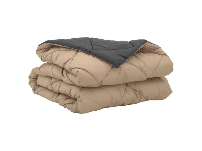 Duvet - couette d'été simple 200 x 135 cm été 200 gsm anthracite et taupe - Conforama E