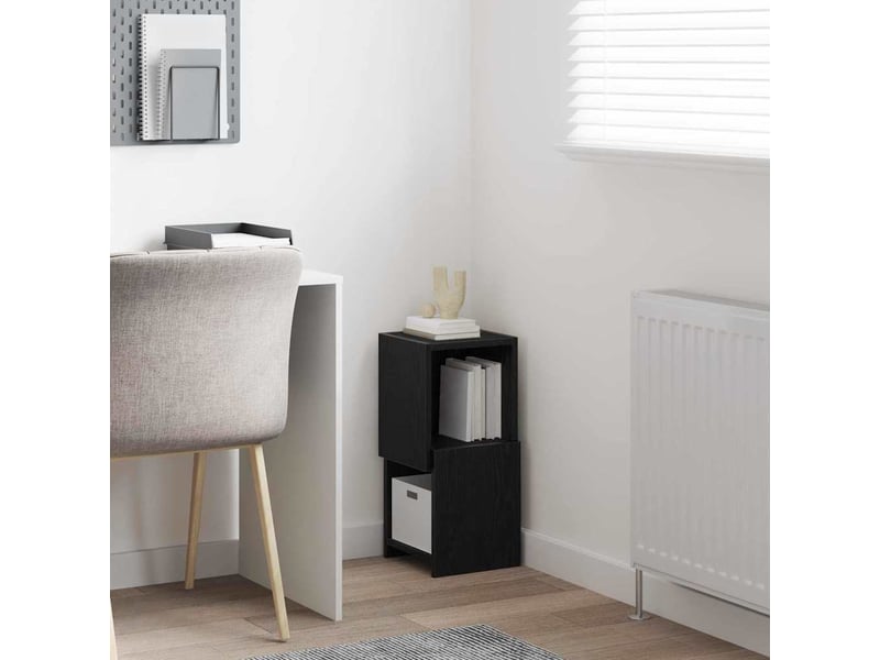  Meuble d'angle, meuble de rangement salon 25,5x25x55cm bois d'ingénierie chêne noir  - Conforama D