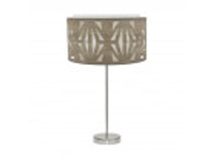 Lampe à poser fabrilamp katerina e27 coloris nickelbois gris 61 x 30 x 30 cm