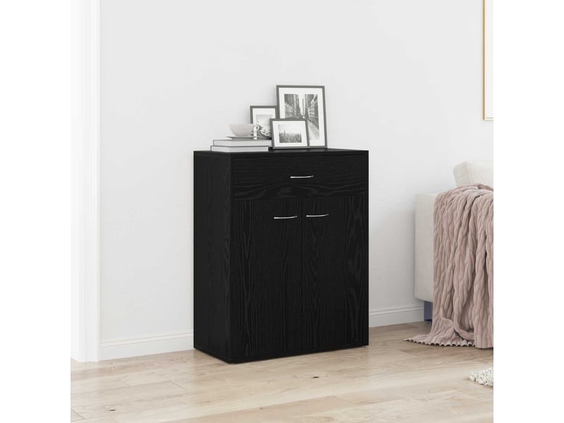  Buffet - bahut - meuble de rangement chêne noir 60 x 30 x 75 cm bois d'ingénierie  - Conforama D