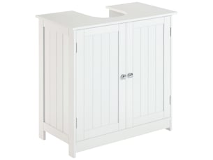 Meuble sous lavabo blanc avec découpe en u, 60 x 30 x 60 cm