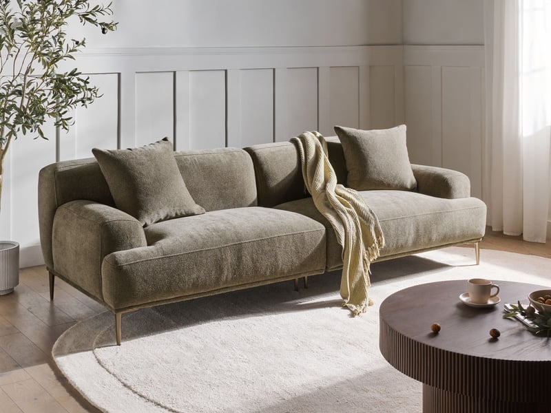 Canapé 3 places matila tissu marron clair - Conforama B