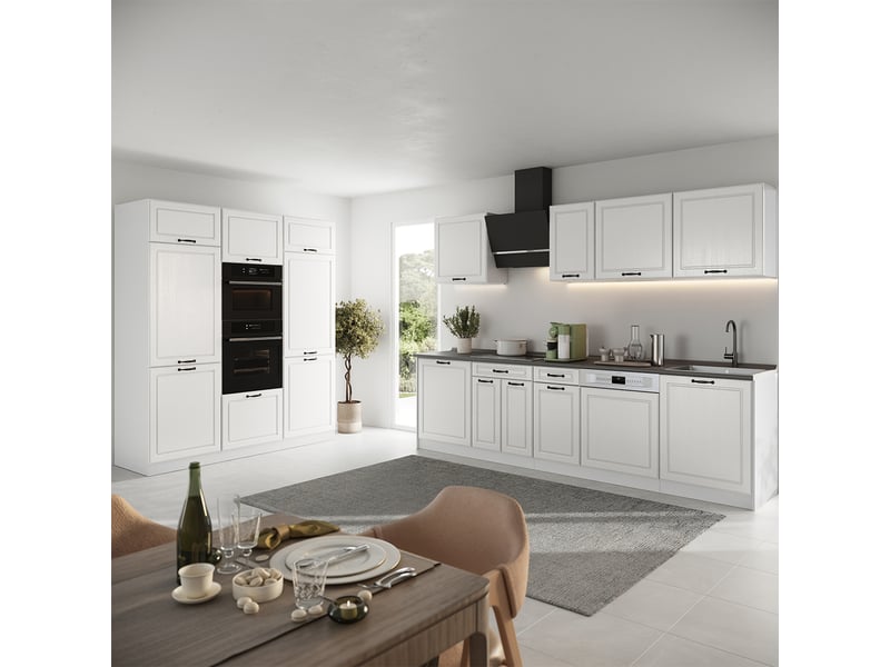 Vicco cuisine, blanc campagneblanc, 180cm plan de travail marbre - Conforama C