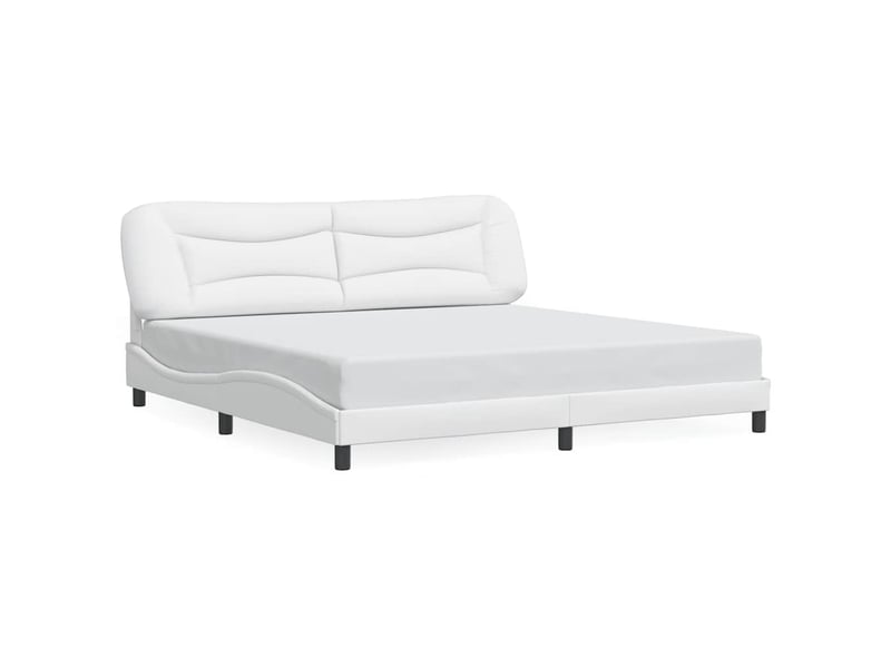  Lit adulte, lit double, cadre de lit sans matelas hvar blanc 200x200cm similicuir cf14772  - Conforama A