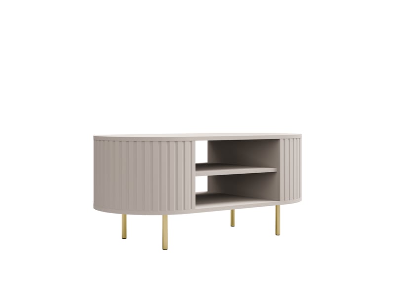  Table basse moderne ovale beige cachemire lilio  - Conforama W