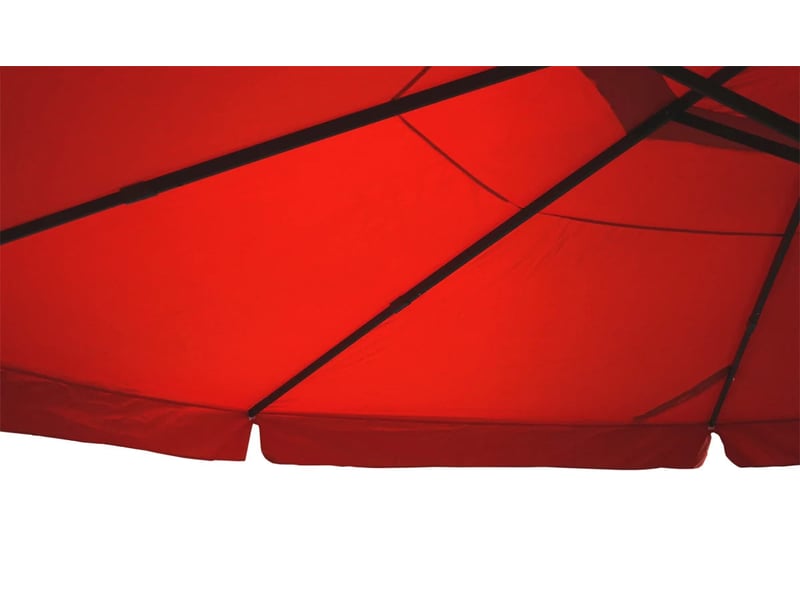  Parasol de jardin diamètre 5 m avec manivelle et pied en croix polyester crème et aluminiun 04_0011459  - Conforama D