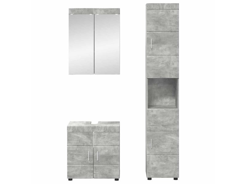  Ensemble de mobilier de salle de bain tulum 3 pc gris béton cf64720  - Conforama C