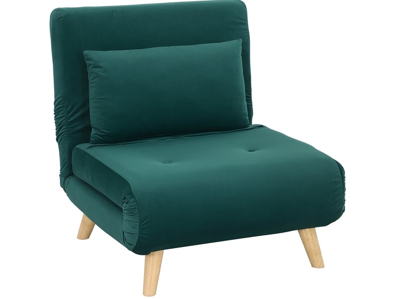  Fauteuil compressé compact en tissu bicolore crème et marron, assise enveloppante en mousse pour coin lecture  - Conforama A