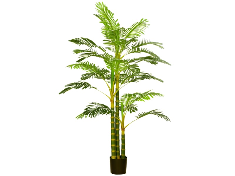  Palmier areca artificiel arbre artificiel hauteur 190 cm avec 30 grandes feuilles en plastique pot inclus  - Conforama A