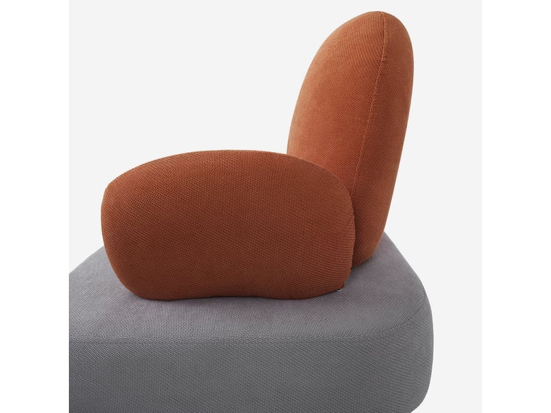  Canapé d'angle rembourré avec dossier et accoudoirs en tissu kiki - orange  - Conforama D