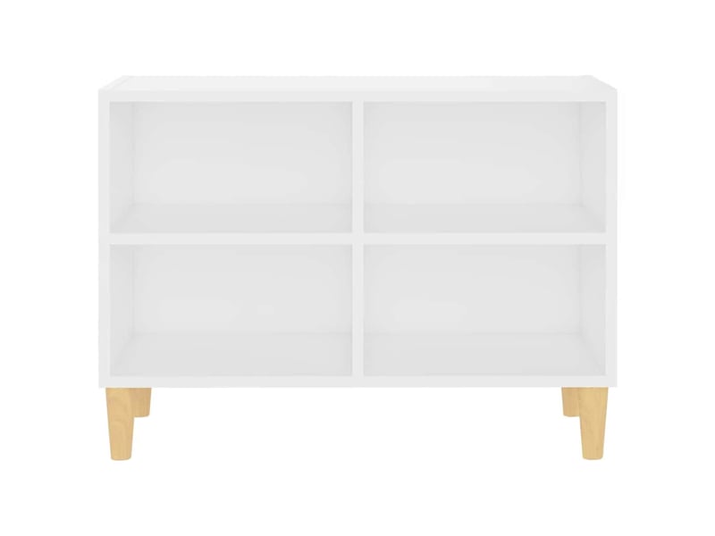  Meuble tv - banc tv - meuble de rangement avec pieds en bois massif blanc 69,5x30x50 cm  - Conforama C