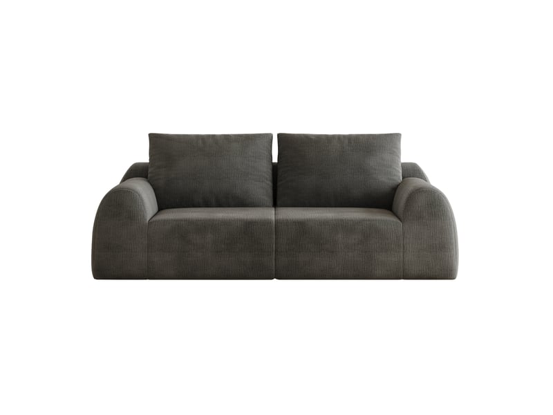  Canapé droit 2 places en mousse à haute élasticité sans montage, revêtement en chenille gris foncé, 190 × 95 × 85 cm  - Conforama A