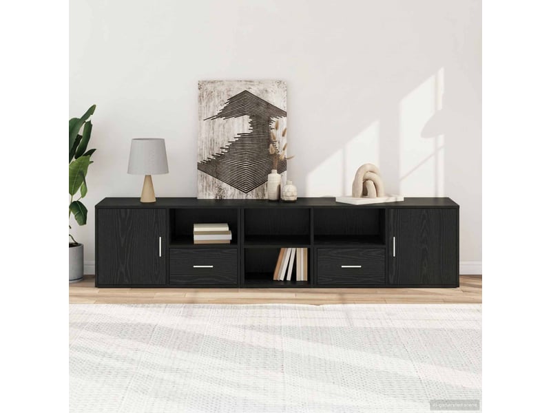  Meuble d'angle chêne noir 200x40x45 cm bois d'ingénierie  - Conforama D