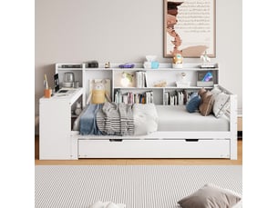 Lit gigogne 90x200 cm VIVRYN coloris blanc