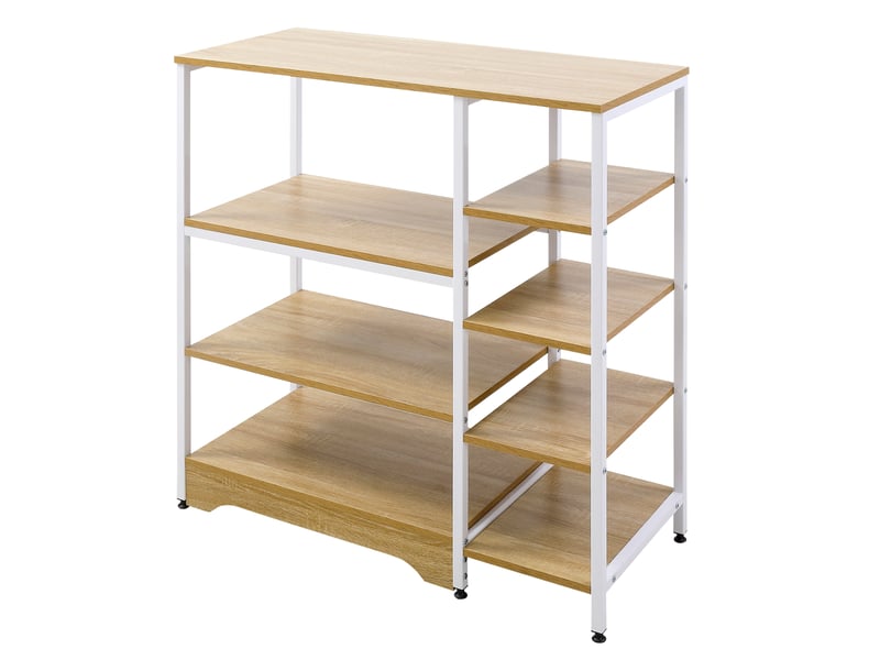  Étagère de cuisine basse de style industriel, gain de place, meuble de cuisine à 7 niveaux en métal et bois, 90 x 40 x 95 cm, blanc  - Conforama A