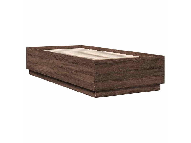  Lit simple- lit adulte -  cadre de lit sans matelas chêne marron 100x200 cm  - Conforama B