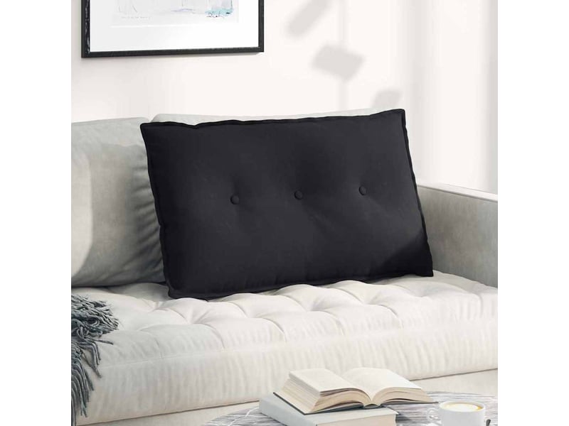  Coussin de dos, coussin de dossier noir 80 x 50 cm tissu en microfibre cf54851  - Conforama B