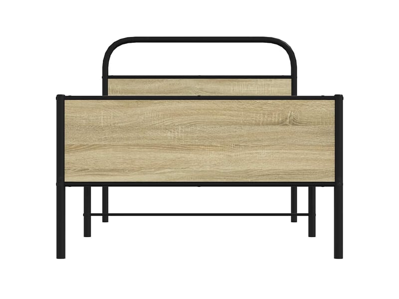  Lit simple- lit adulte -  cadre de lit sans matelas 90x190cm chêne sonoma bois ingénierie  - Conforama D