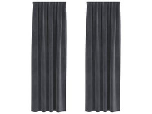 Lot de 2 rideaux, rideaux de fenêtre gris clair 140 x 245 cm velours cf44048