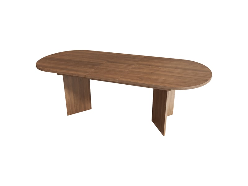 Table à manger extensible, noyer, 140180 × 90 cm, 6-8 personnes, coins arrondis, plateau épais - Conforama A