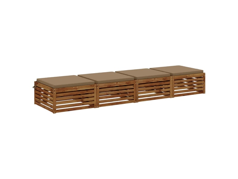  Lot de 4 coussins de siège, coussins d'assise soest 100 % polyester taupe cf60572  - Conforama C