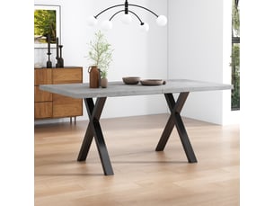 Table à manger, forme rectangulaire, coloris noir, design moderne, pour maison et appartement, mobilier fonctionnel pour intérieur